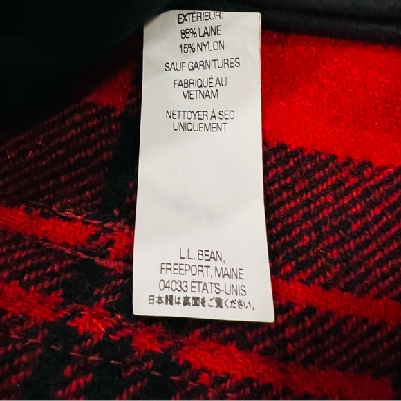 LL Bean Red/Black Wool Blend Plaid Outdoor Vest XL - Picture 10 of 10